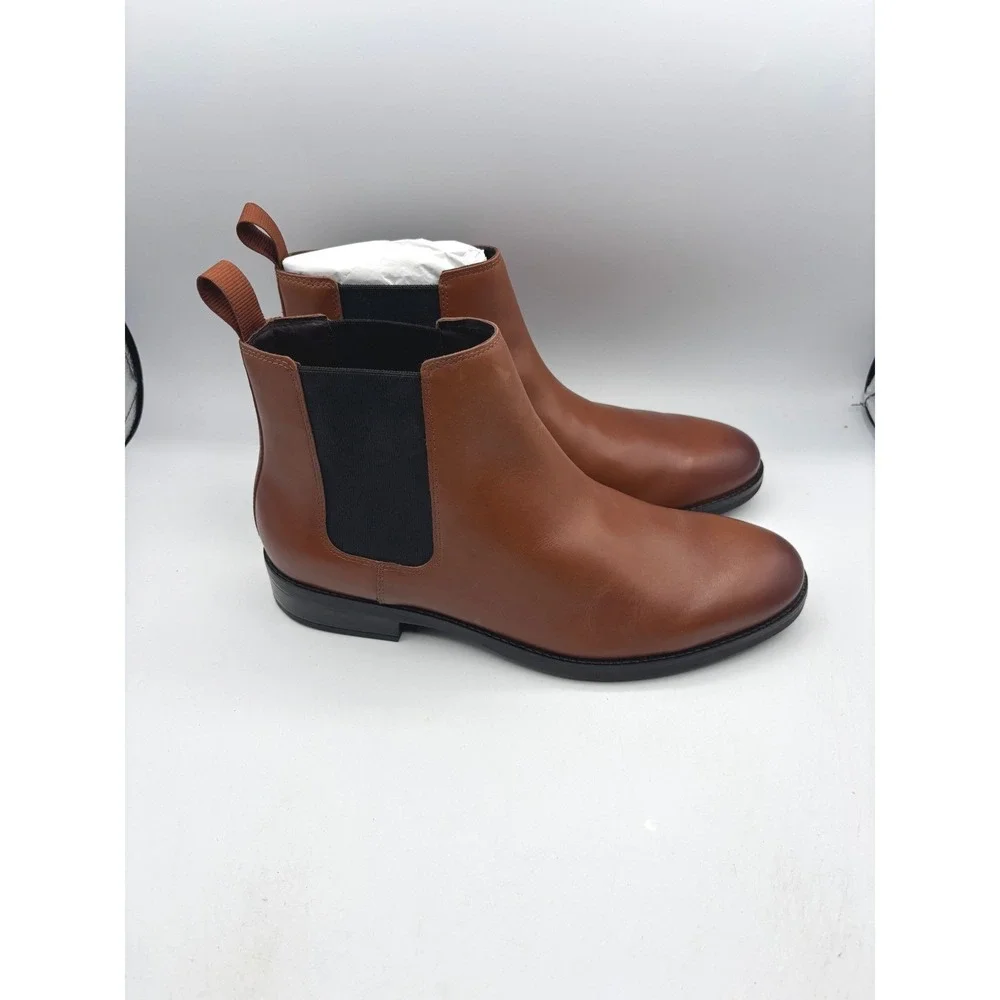 Cole Haan Grand+ Dress Chelsea Mens Leather Boots 10 British Tan C37859
